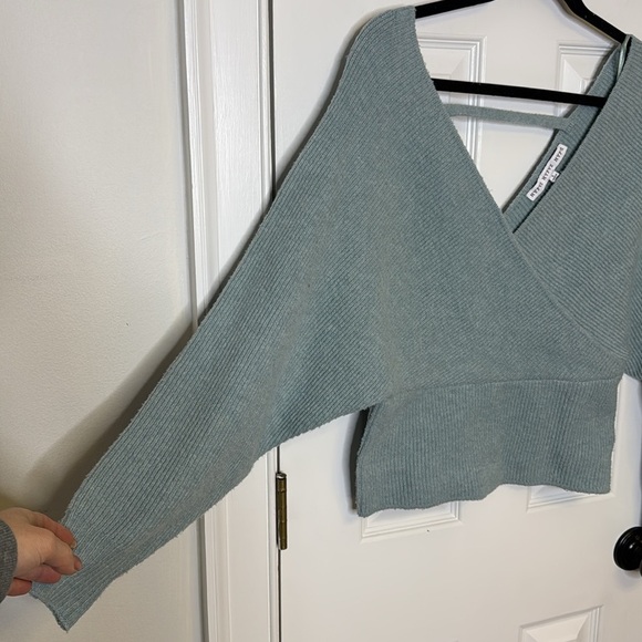 HYFVE Sage Green Wrap Sweater - Picture 6 of 6